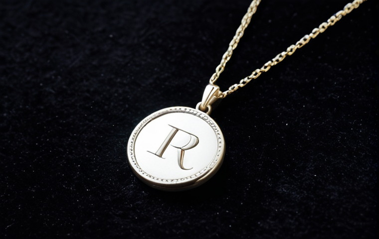 **

A close-up shot of a silver pendant necklace with initials elegantly engraved. The necklace is displayed on a dark velvet background, highlighting the intricate details of the lettering. The lighting is soft and diffused, creating a sense of timeless elegance. safe for work, appropriate content, fully clothed, professional jewelry photography, perfect anatomy, natural proportions, high quality.

**