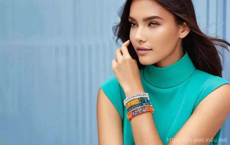 스와로브스키 팔찌 세트 추천 - **Prompt for Classic Elegance:**
    A close-up shot of a sophisticated woman's graceful hand and wr...