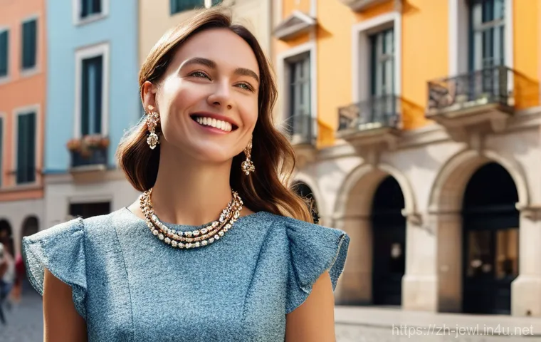 럭셔리 쥬얼리 보험 가입 가이드 - **Prompt:** A close-up shot of a woman's hands, in her late 20s, delicately touching a shimmering di...