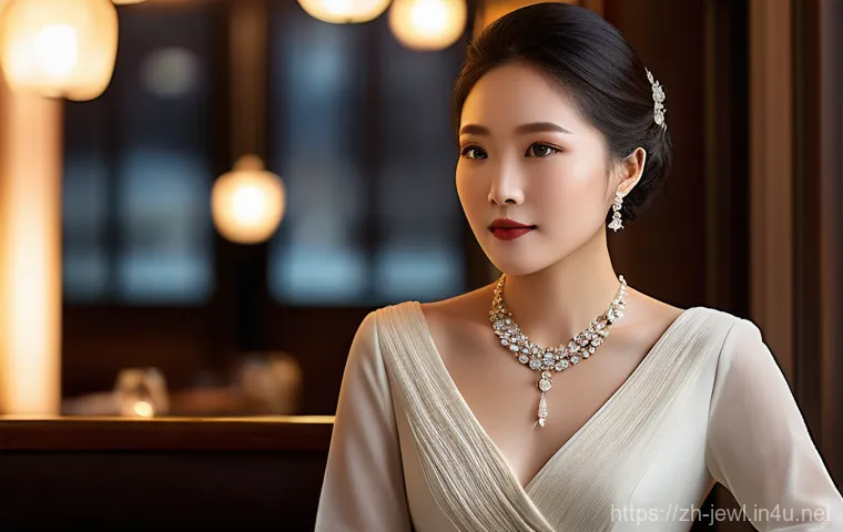 실버 체인 목걸이 추천 - A stylish East Asian woman, mid-30s, exuding sophisticated charm, demonstrating the art of layering ...