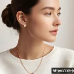 미니멀리스트용 쥬얼리 브랜드 - **Prompt 1: Elegant Layered Minimalism**
    A young adult woman, with a serene and confident expres...