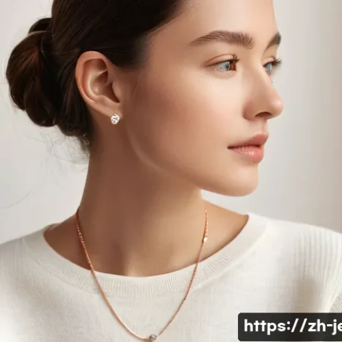 미니멀리스트용 쥬얼리 브랜드 - **Prompt 1: Elegant Layered Minimalism**
    A young adult woman, with a serene and confident expres...