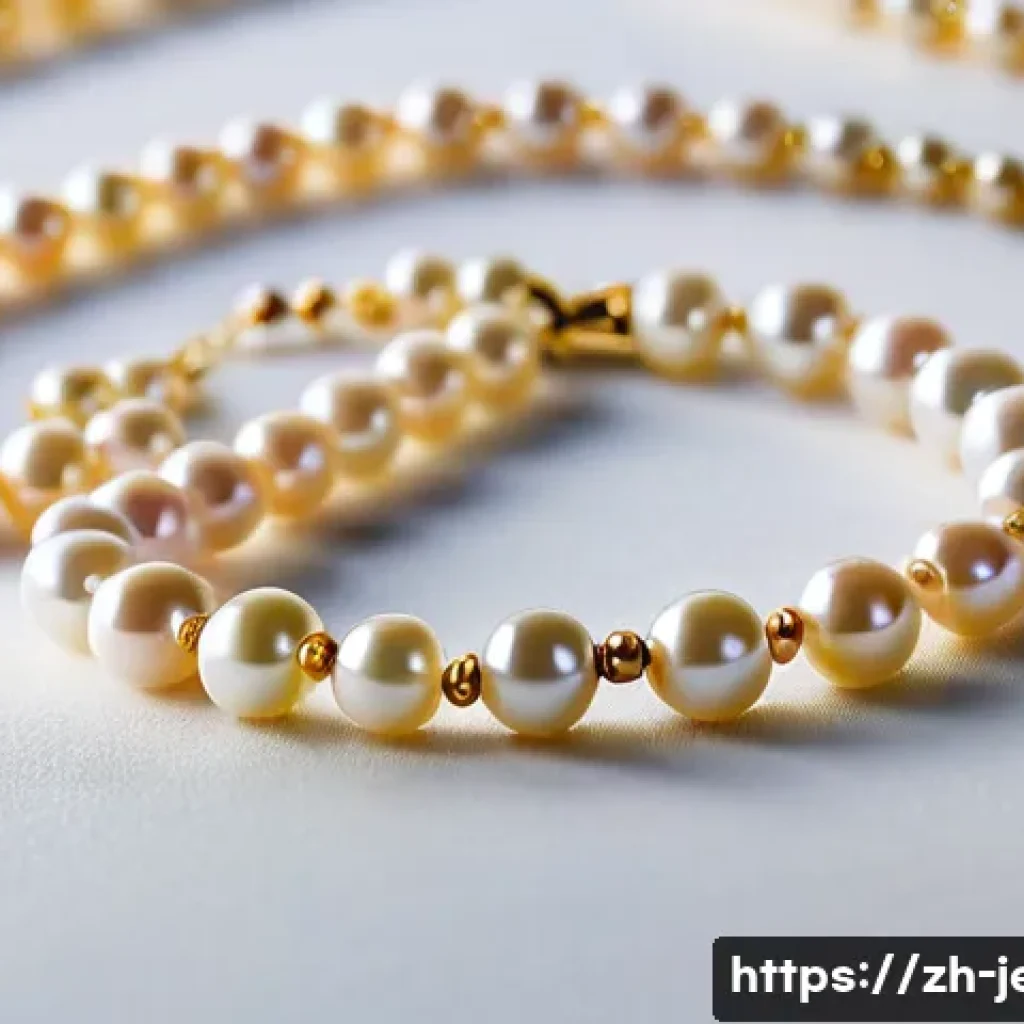 가성비 좋은 진주 목걸이 추천 - A close-up shot of a high-quality natural pearl necklace featuring pearls with soft, layered luster ...
