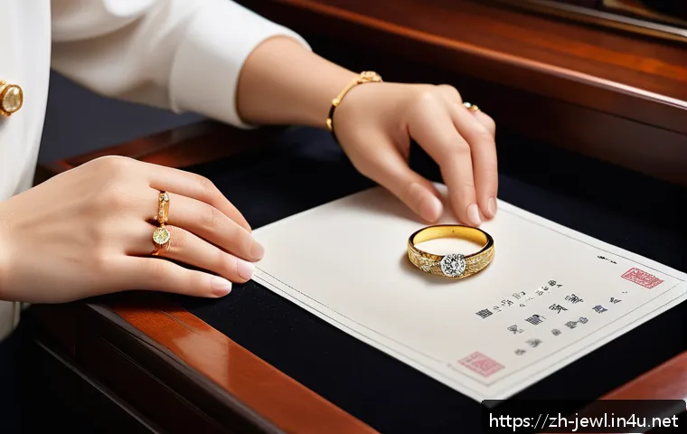 명품 쥬얼리 리세일 가이드 - A close-up scene of a professional jeweler&rsquo;s workspace focused on authenticating second-hand jewelry...
